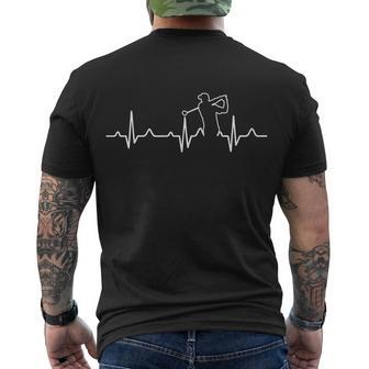 Golfer Heartbeat I Love Golf V2 Men's Crewneck Short Sleeve Back Print T-shirt - Monsterry