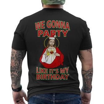 Gonna Party Like Its My Birthday Jesus Tshirt Men's Crewneck Short Sleeve Back Print T-shirt - Monsterry AU