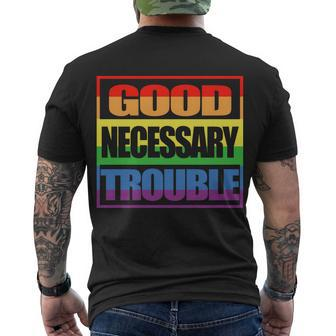 Good Necessary Trouble Rainbow Men's Crewneck Short Sleeve Back Print T-shirt - Monsterry