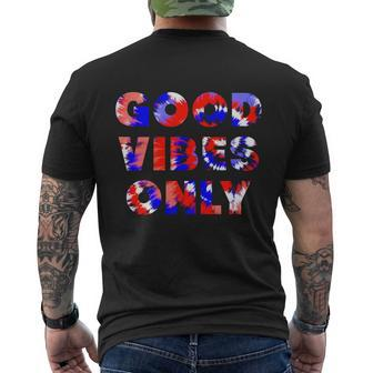 Good Vibes Only American Tie Dye Men's Crewneck Short Sleeve Back Print T-shirt - Monsterry AU