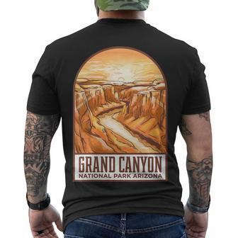 Womens Grand Canyon National Park Arizona Souvenir Nature Hiking Men's T-shirt Back Print - Seseable