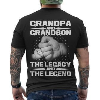 Grandpa And Grandson The Legacy The Legend Tshirt Men's Crewneck Short Sleeve Back Print T-shirt - Monsterry UK