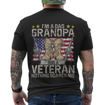 Grandpa Shirts For Fathers Day Im A Dad Grandpa Veteran Men's T-shirt Back Print - Thegiftio UK