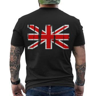 Great Britain Vintage British Union Flag Men's Crewneck Short Sleeve Back Print T-shirt - Monsterry