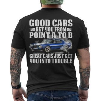 Great Cars Trouble Men's Crewneck Short Sleeve Back Print T-shirt - Seseable