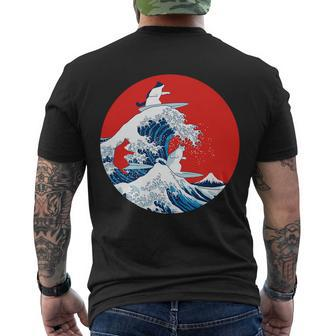 Great Kanagawa Wave Of Cats Men's Crewneck Short Sleeve Back Print T-shirt - Monsterry UK