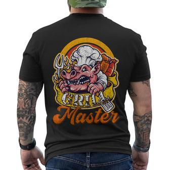 Grill Master Grilling Pig Pork Fathers Day Dad Men's T-shirt Back Print - Thegiftio UK