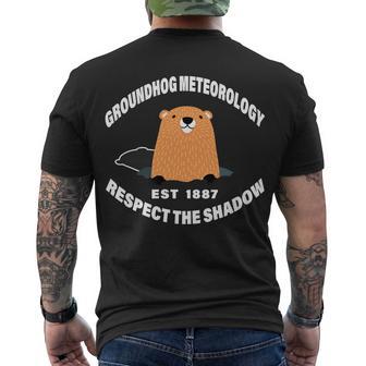 Groundhog Meteorology Respect The Shadow Tshirt Men's Crewneck Short Sleeve Back Print T-shirt - Monsterry