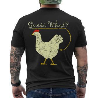 Guess What Chicken Butt Tshirt Men's Crewneck Short Sleeve Back Print T-shirt - Monsterry