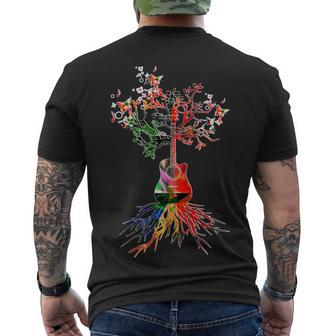 Guitar Roots Tree Of Life Tshirt Men's Crewneck Short Sleeve Back Print T-shirt - Monsterry