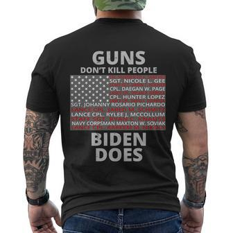 Guns Dont Kill People Biden Does 13 American Heroes Tshirt Men's Crewneck Short Sleeve Back Print T-shirt - Monsterry UK