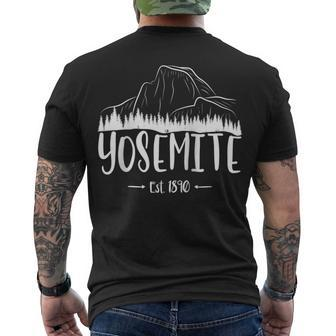 Half Dome Yosemite National Park - California State Men's T-shirt Back Print - Seseable