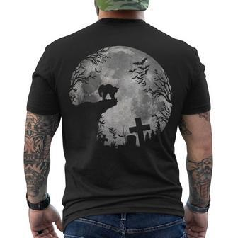 Halloween Bats And Black Cats Witchs Moon Trick Treat Men's T-shirt Back Print - Thegiftio UK