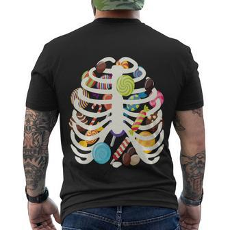 Halloween Cute Candy Skeleton Rib Cage Halloween Men's T-shirt Back Print - Thegiftio UK