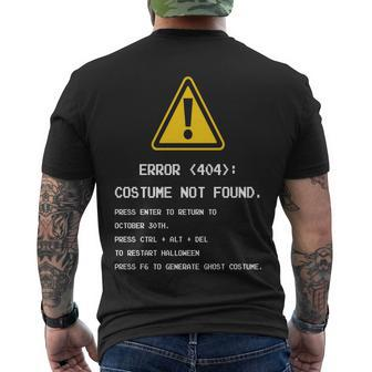 Halloween Error 404 Costume Not Found Apparel Geeky Men's T-shirt Back Print - Thegiftio UK