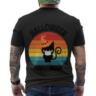 Halloween Freaks Meowt Cat Halloween Quote Men's Crewneck Short Sleeve Back Print T-shirt - Monsterry AU