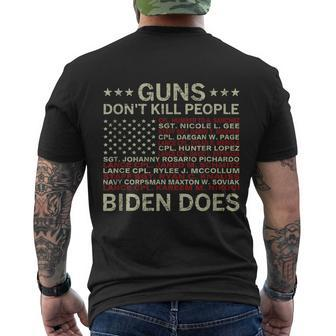 Halloween GunS Dont Like KiLls People Biden Does American Flag Men's T-shirt Back Print - Thegiftio UK