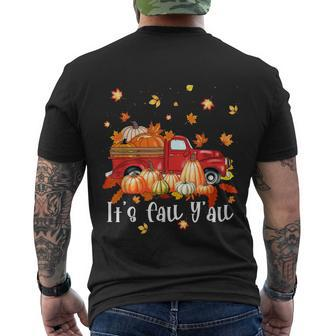 Halloween Its Fall Yall Pumpkins Maple Farm Truck Autumn Fall Men's T-shirt Back Print - Thegiftio UK