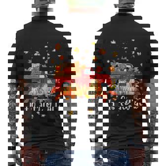 Halloween Its Fall Yall Pumpkins Maple Farm Truck Autumn Fall Men's T-shirt Back Print - Thegiftio