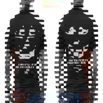 Halloween Im With Peter Peter Skeleton Hand Pointing Matching Halloween Men's T-shirt Back Print - Thegiftio