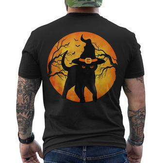 Halloween Scary Black Cat Boys Girls Kids Halloween Men's T-shirt Back Print - Seseable