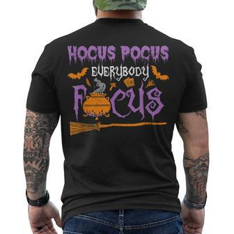 Halloween Teacher Or Student Hocus Pocus Everybody Focus Men's T-shirt Back Print - Seseable