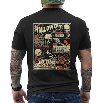 Halloween Vintage Poster Horror Movies Comic Men's Crewneck Short Sleeve Back Print T-shirt - Monsterry DE