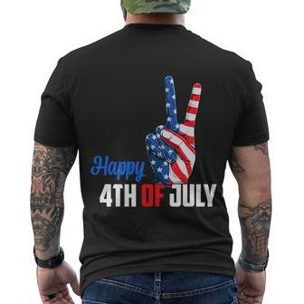 Happy 4Th Of July Peace America Independence Day Patriot Usa Gift Men's Crewneck Short Sleeve Back Print T-shirt - Monsterry AU