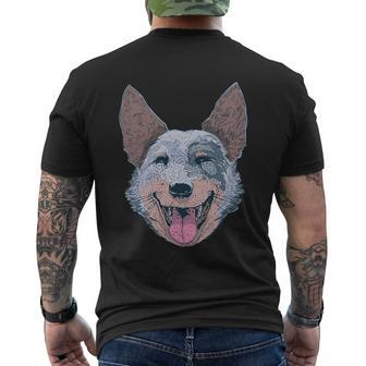 Happy Australian Cattle Dog Tshirt Men's Crewneck Short Sleeve Back Print T-shirt - Monsterry UK
