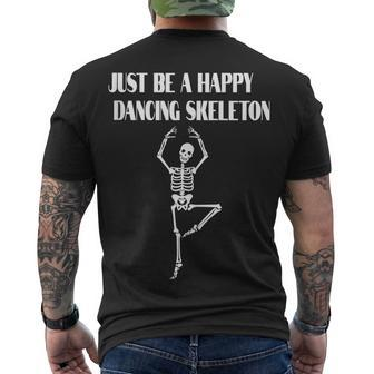 Happy Dancing Skeleton For Halloween Horror Fans Men's T-shirt Back Print - Seseable