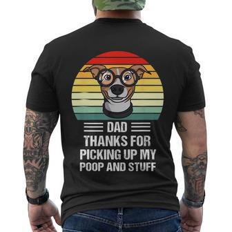 Happy Fathers Day Dog Dad Thanks For Picking Up My Poop Men's T-shirt Back Print - Thegiftio UK