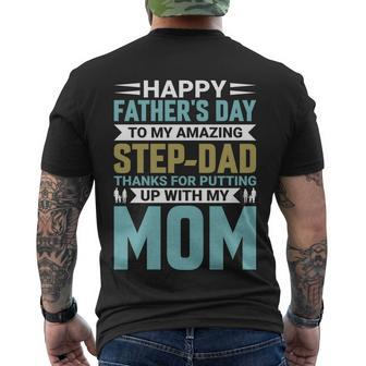 Happy Fathers Day To My Amazing Step Men's Crewneck Short Sleeve Back Print T-shirt - Monsterry CA