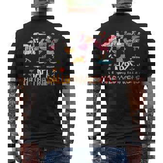 Happy Hallothanksmas Flamingo Halloween Thanksgiving And Christmas 2 Men's T-shirt Back Print - Thegiftio UK
