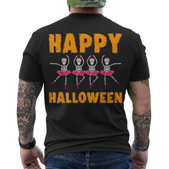 Happy Halloween Lazy Costume Dancing Skeleton Ballerina Men's T-shirt Back Print - Seseable