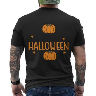 Happy Halloween Pumpkin Dracula Halloween Quote Men's Crewneck Short Sleeve Back Print T-shirt - Monsterry