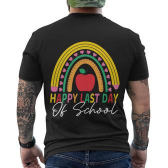 Happy Last Day Of School Rainbow Teacher Student Graduation Cute Gift Men's Crewneck Short Sleeve Back Print T-shirt - Monsterry UK