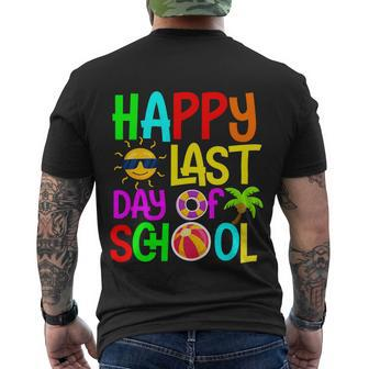 Happy Last Day Of School Teacher Student Graduation Gift Men's Crewneck Short Sleeve Back Print T-shirt - Monsterry