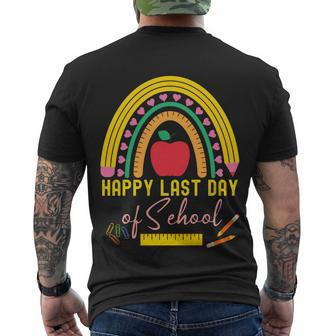 Happy Last Day Of School Teacher Student Graduation Rainbow Gift V2 Men's Crewneck Short Sleeve Back Print T-shirt - Monsterry AU