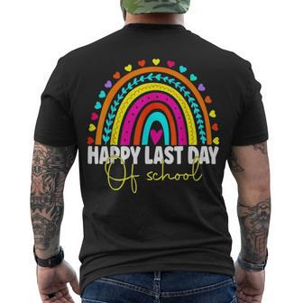 Happy Last Day Of School Teacher Student Graduation Rainbow 1 Men's T-shirt Back Print - Thegiftio UK