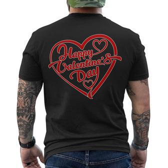 Happy Valentines Day Heart Men's Crewneck Short Sleeve Back Print T-shirt - Monsterry CA