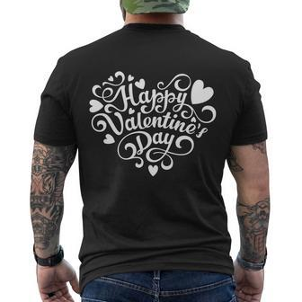 Happy Valentines Day Shaped Heart Men's Crewneck Short Sleeve Back Print T-shirt - Monsterry