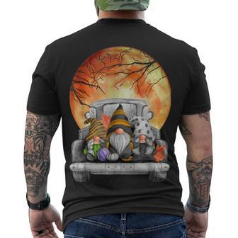 Harvest Fall Halloween Moon Gnomes Truck Bed Goth Cute Spook Men's T-shirt Back Print - Seseable