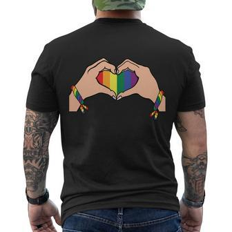 Heart Lgbt Gay Pride Lesbian Bisexual Ally Quote Men's Crewneck Short Sleeve Back Print T-shirt - Monsterry