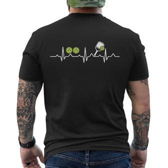 Heartbeat Pulse Pickleball Funny Gift Men's Crewneck Short Sleeve Back Print T-shirt - Monsterry