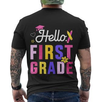 Hello 1St Grade First Back To School Student Teacher Men's Crewneck Short Sleeve Back Print T-shirt - Monsterry