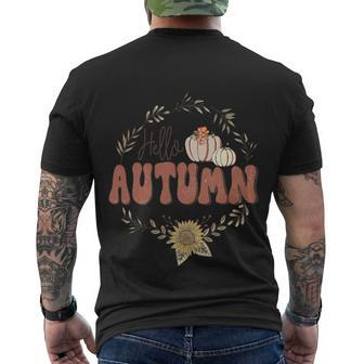 Hello Autumn Thanksgiving Quote V2 Men's Crewneck Short Sleeve Back Print T-shirt - Monsterry