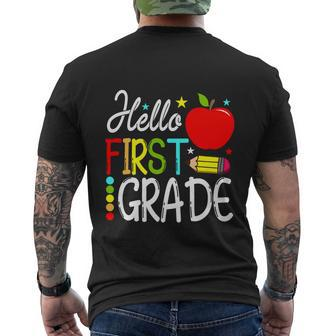 Hello First Grade Back To School Teacher Men's Crewneck Short Sleeve Back Print T-shirt - Monsterry