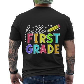 Hello First Grade Team 1St Grade Back To School Teacher Men's Crewneck Short Sleeve Back Print T-shirt - Monsterry AU