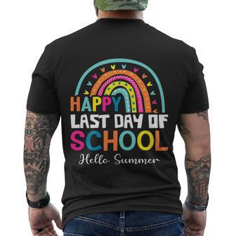 Hello Summer Happy Last Day Of School Teachers Vacation Great Gift Men's Crewneck Short Sleeve Back Print T-shirt - Monsterry