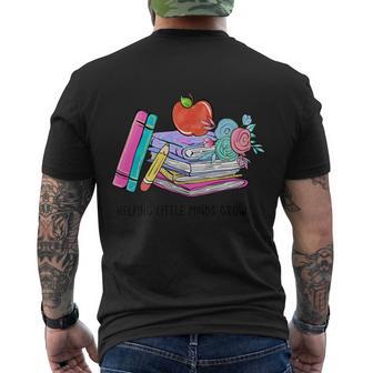 Helping Little Minds Grow Graphic Plus Size Shirt For Teacher Male Female Men's Crewneck Short Sleeve Back Print T-shirt - Monsterry DE